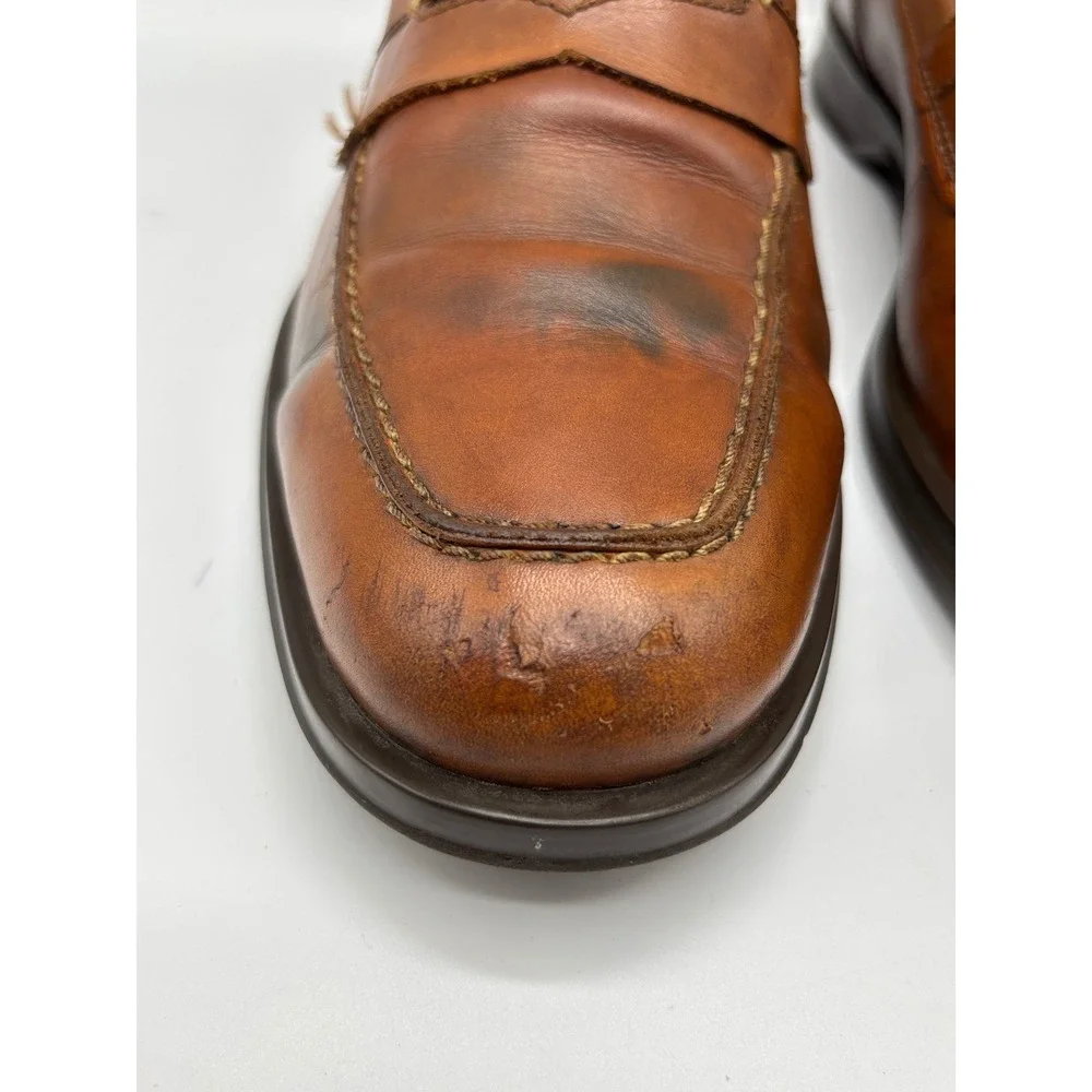 Cole Haan Grand.OS Men's 10 M Brown Leather Penny Loafers Dress Casual Shoes